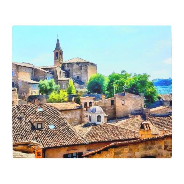 Impresión En Metal Orvieto Italia Hillside (Anverso)