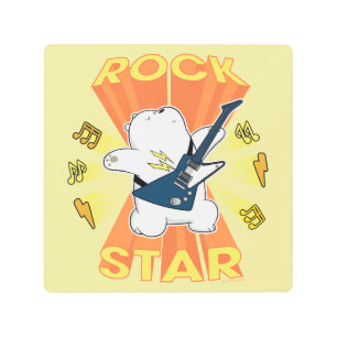 Impresión En Metal Oso de Hielo - Estrella de Rock