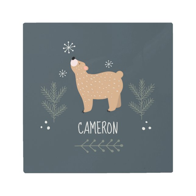 Impresión En Metal Oso somnoliento (Anverso)