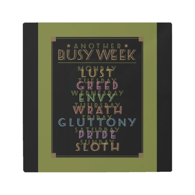 Impresión En Metal Otro Black Gfx de semana ocupado (Anverso)