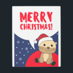 Impresión En Metal Otter Christmas Snow Winter Animals Otter<br><div class="desc">The otter at Christmas with fairy lights. Funny animals with gifts and snow for the holidays. Also funny for christmas in July. Otters are cute animals and perfect for Christmas.</div>
