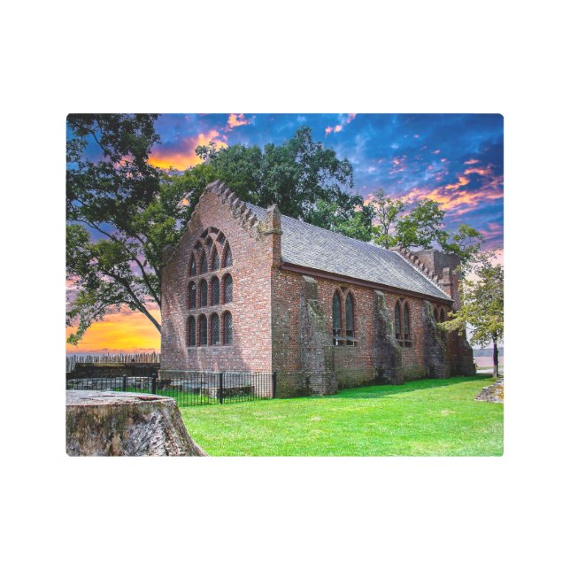 Impresión En Metal P1010074-Jamestown, VA, Antigua Iglesia de Asentam (Anverso)