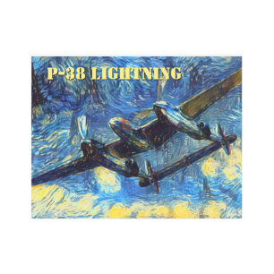 Impresión En Metal P-38 Lightning Starry Sky