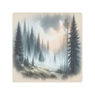 Impresión En Metal Paintaje paisajístico de árboles frugícolas forest