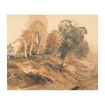 Paintaje paisajístico de otoño en una granja moder
