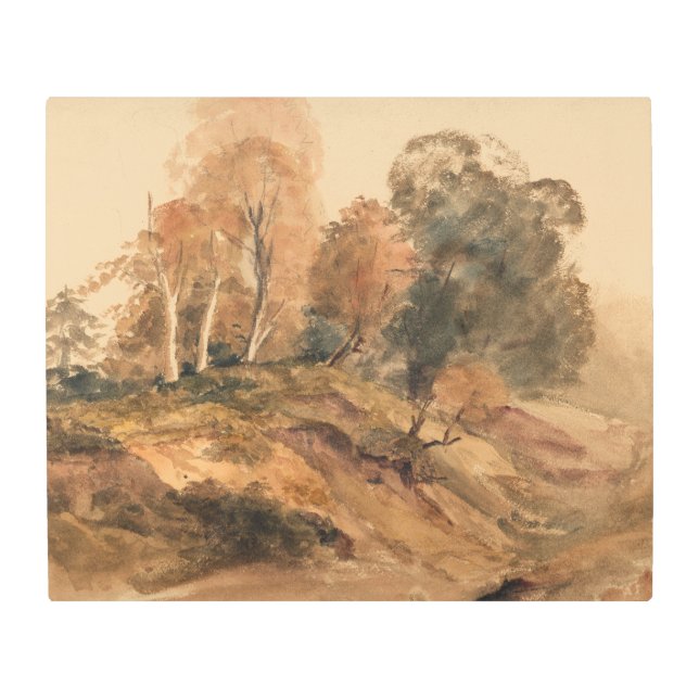 Impresión En Metal Paintaje paisajístico de otoño en una granja moder (Anverso)