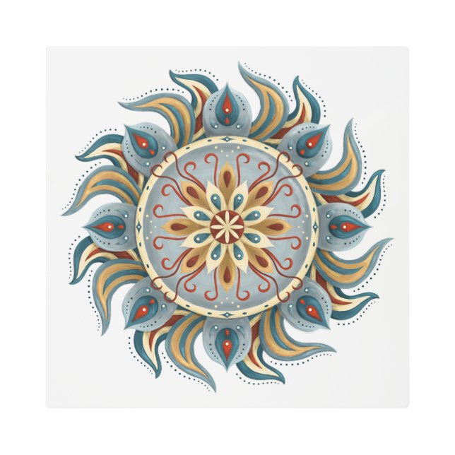 Impresión En Metal Painterly Mandala (Anverso)
