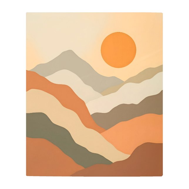 Impresión En Metal Paisaje abstracto Serene.Dormitorio principal (Anverso)