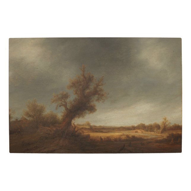Impresión En Metal Paisaje con un roble antiguo, Adriaen van Ostade,  (Anverso)
