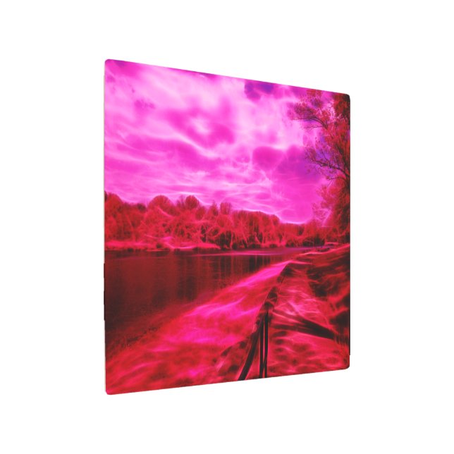 Impresión En Metal Paisaje de agua por infrarrojos con pintura de aer (Angulado)