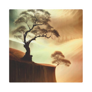 Impresión En Metal Paisaje de árboles del desierto