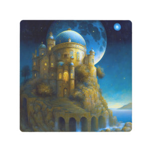 Impresión En Metal Paisaje de Castle Fantasy Moon