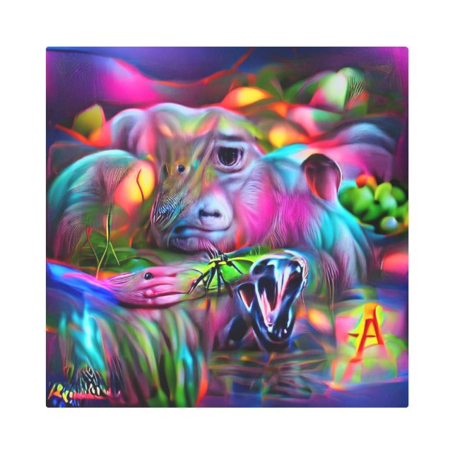 Impresión En Metal Paisaje de ensueño vivo: Agrizoofobia (Anverso)