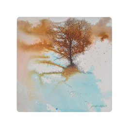 Impresión En Metal Paisaje de pintura de árboles