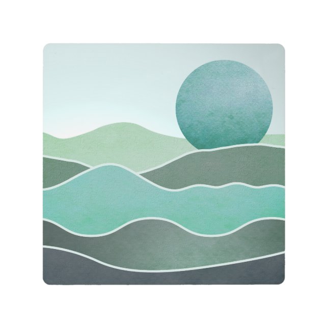 Impresión En Metal Paisaje del Mundo Turquesa (Anverso)