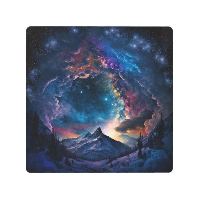 Impresión En Metal Paisaje espacial de las montañas (Anverso)