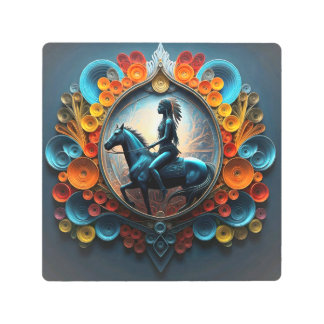 Impresión En Metal "Paisaje nativo americano de ensueño"