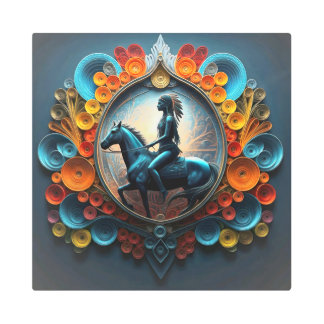 Impresión En Metal "Paisaje nativo americano de ensueño"