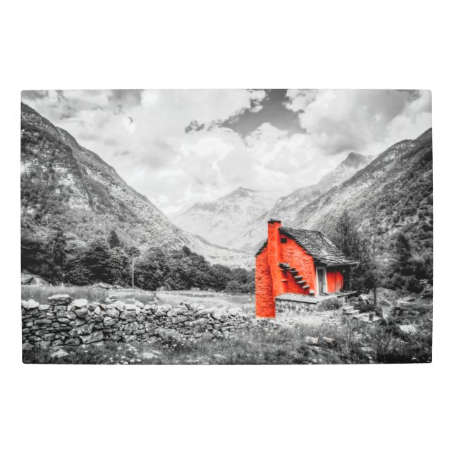 Impresión En Metal Paisaje rural Fotografía en blanco y negro (Anverso)