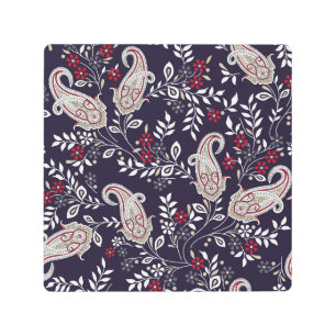 Impresión En Metal Paisley tradicional india, patrón sin fisuras.