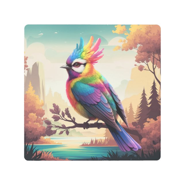 Impresión En Metal Pájaro colorido (Anverso)