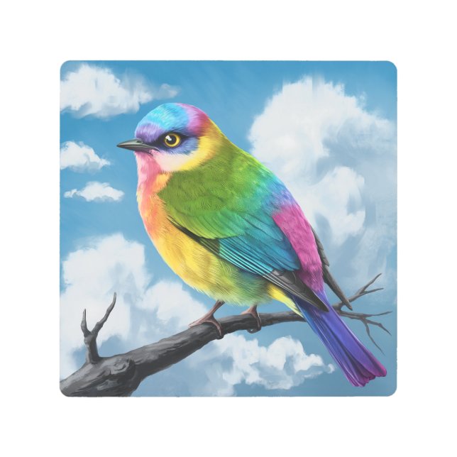 Impresión En Metal Pájaro colorido (Anverso)