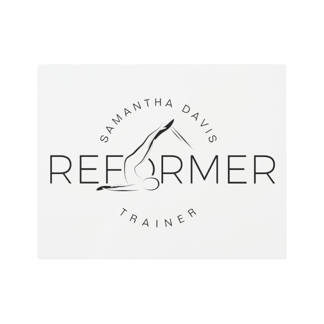 Impresión En Metal Palabra de reforma Pilates Instructor (Anverso)