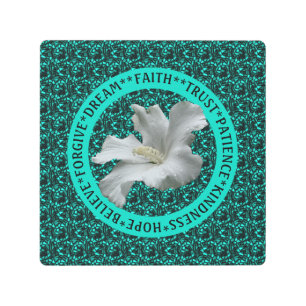 Impresión En Metal Palabras motivadoras Hibiscus Inspirador