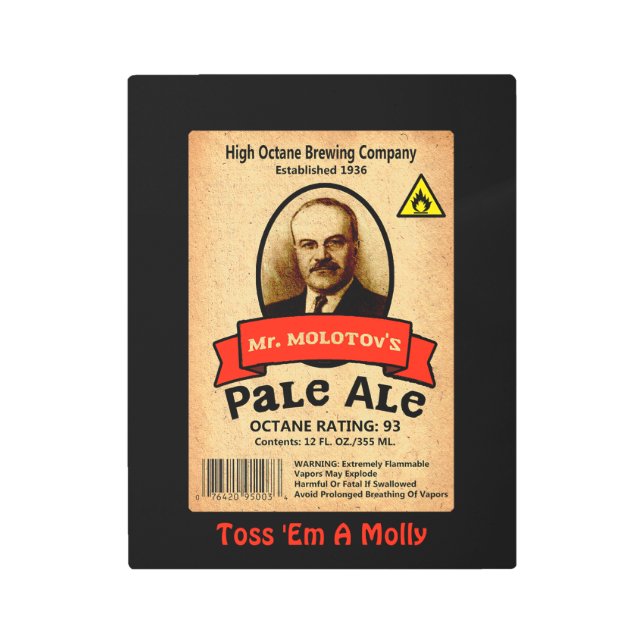 Impresión En Metal Pale Ale del Sr. Molotov (Anverso)