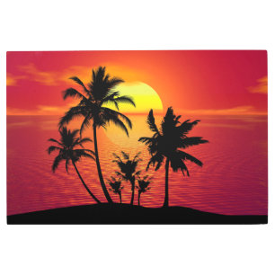 Impresión En Metal Palm Trees Silhouette-16514