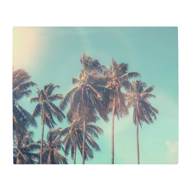 Impresión En Metal palmeras turísticas verano domingo (Anverso)