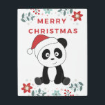 Impresión En Metal Panda Christmas Snow Winter Animals Pandas<br><div class="desc">The panda at Christmas with fairy lights. Funny animals with gifts and snow for the holidays. Also funny for christmas in July. Pandas are cute animals and perfect for Christmas.</div>