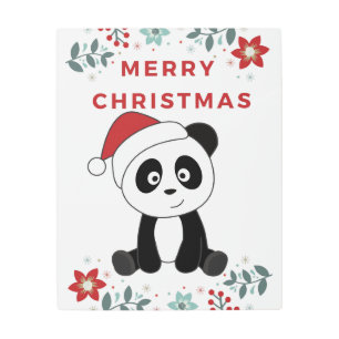 Impresión En Metal Panda Christmas Snow Winter Animals Pandas