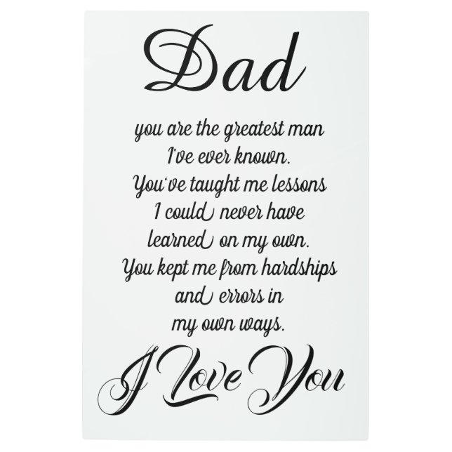 Impresión En Metal Papá (Anverso)