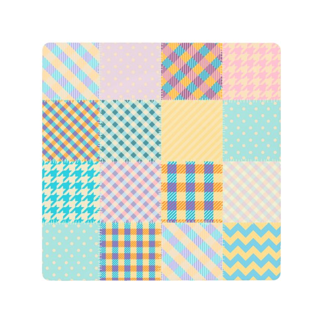 Impresión En Metal Papel de época: fondo textil sin costuras (Anverso)