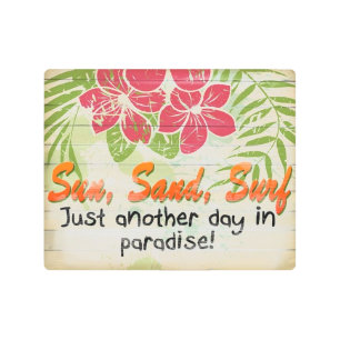 Impresión En Metal Paraíso tropical de la arena solar