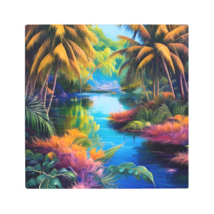 Impresión En Metal Paraíso tropical II