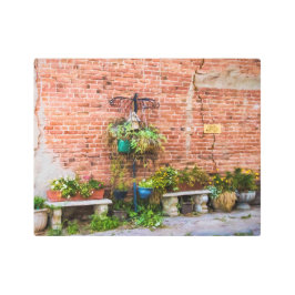 Impresión En Metal Pared de ladrillo 6090 con plantas