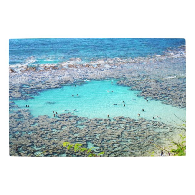 Impresión En Metal Pared Metalizado de la costa de Hawai escénica Art (Anverso)