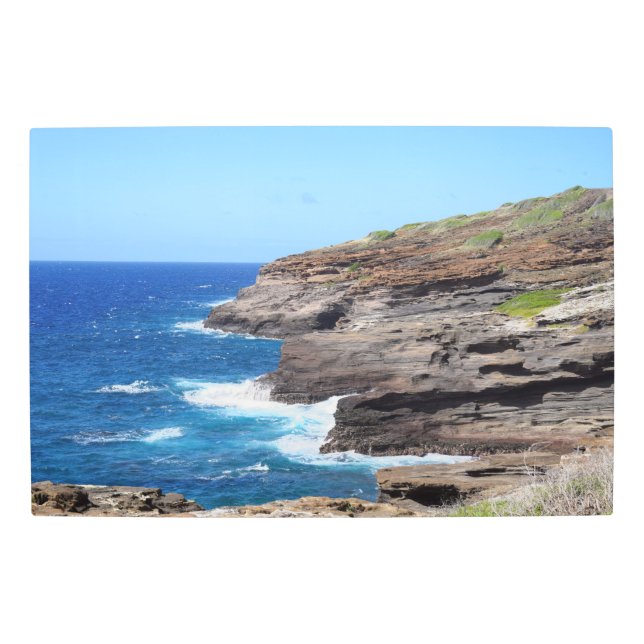 Impresión En Metal Pared Metalizado de la costa de Hawai escénica Art (Anverso)