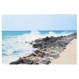 Impresión En Metal Pared Metalizado de la costa de Hawai escénica Art