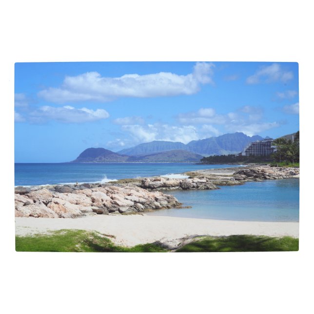 Impresión En Metal Pared Metalizado de la costa de Hawai escénica Art (Anverso)