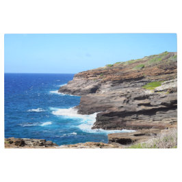 Impresión En Metal Pared Metalizado de la costa de Hawai escénica Art