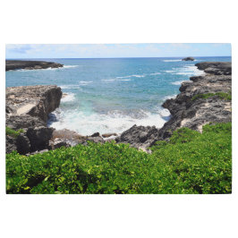 Impresión En Metal Pared Metalizado de la costa de Hawai escénica Art