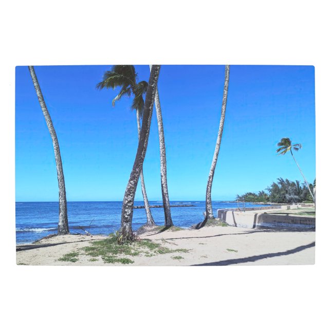 Impresión En Metal Pared Metalizado de la costa de Hawai escénica Art (Anverso)