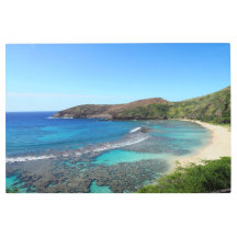 Pared Metalizado de la costa de Hawai escénica Art