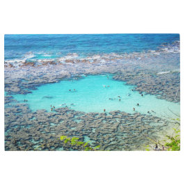 Impresión En Metal Pared Metalizado de la costa de Hawai escénica Art