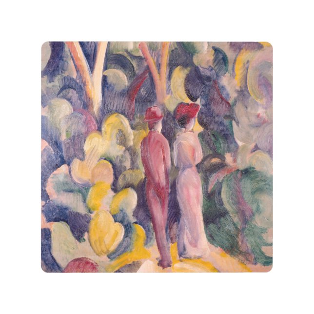 Impresión En Metal Pareja de machos de agosto de época en la pista fo (Anverso)