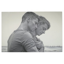 Pareja gay amorosa - Esbozo de carbón -