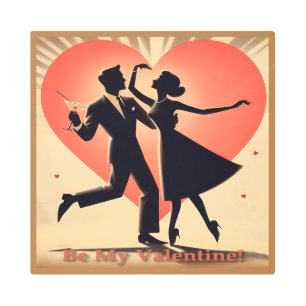 Impresión En Metal Pareja moderna de baile de San Valentín de mediado